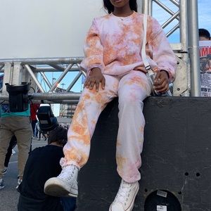 Vintage sweatshirt and track pants two piece set